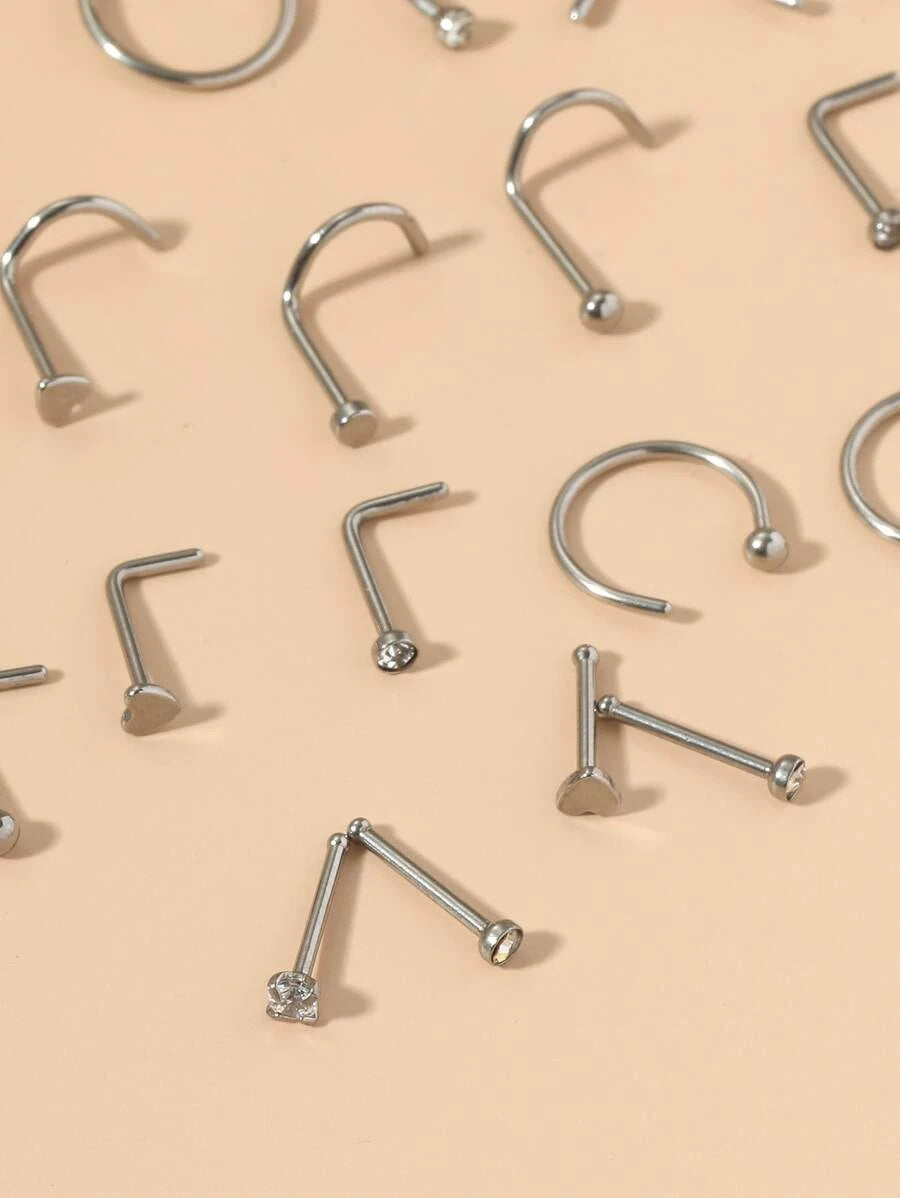 Rhinestone Detail Nose Ring (36pcs)