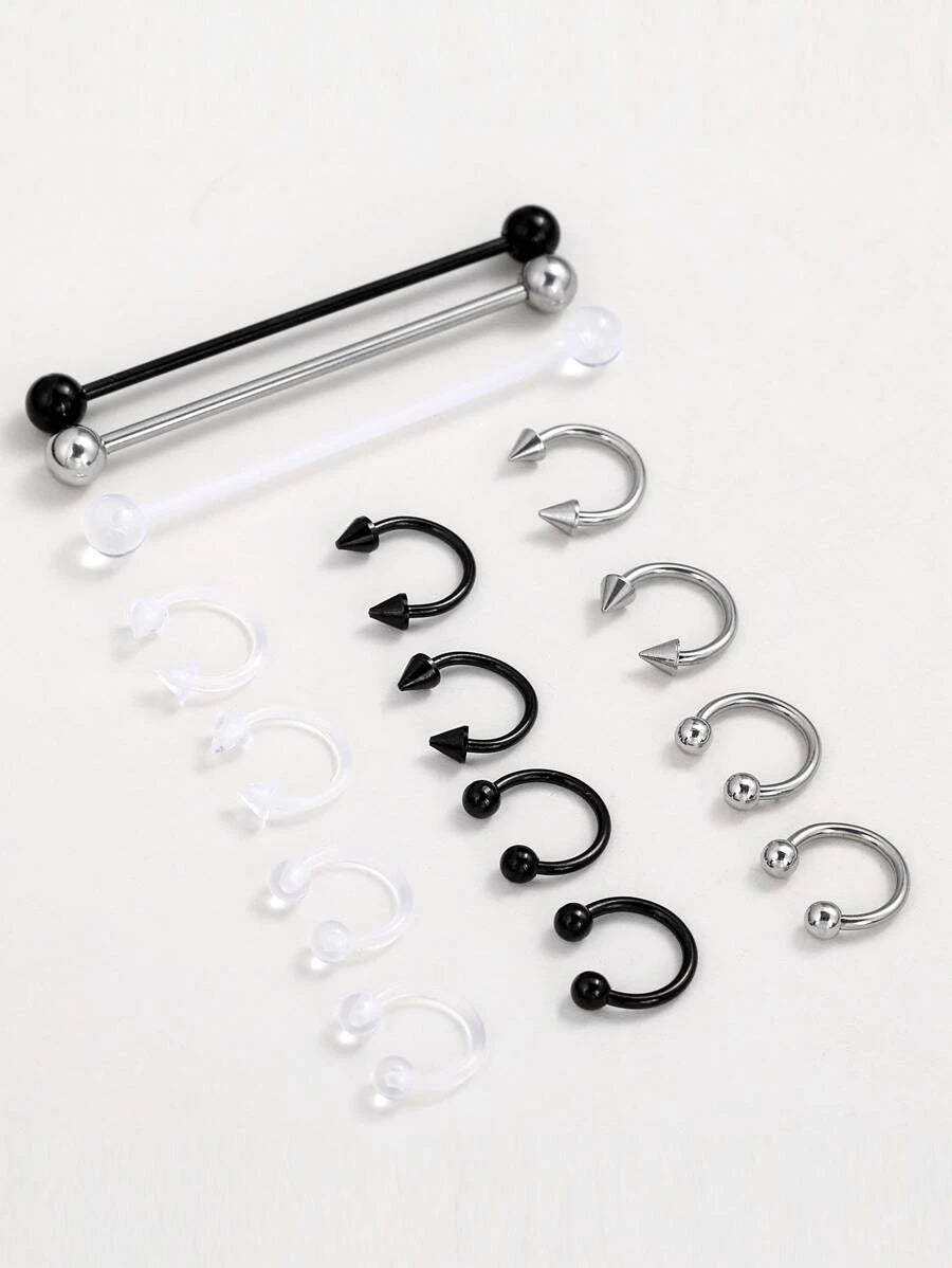 Geometric Decor Nose Ring (15pcs)