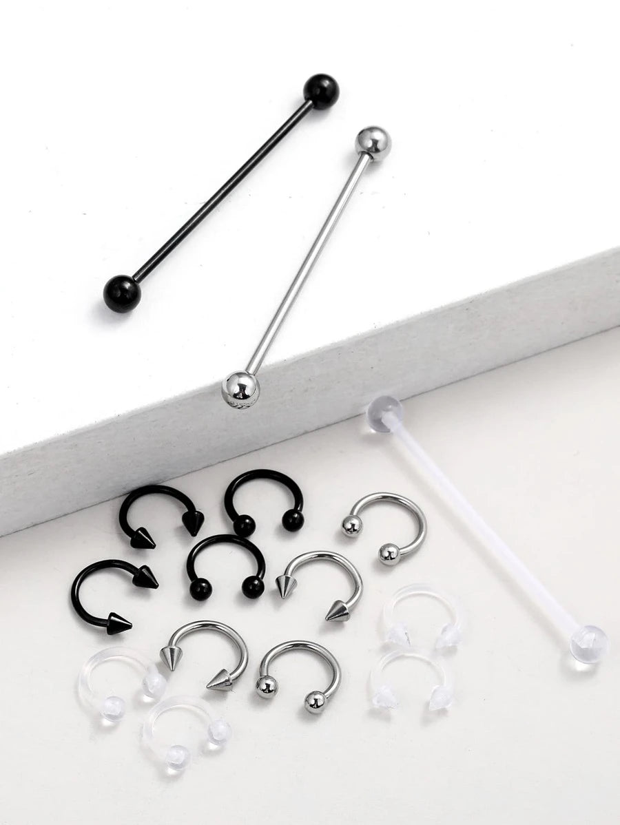 Geometric Decor Nose Ring (15pcs)