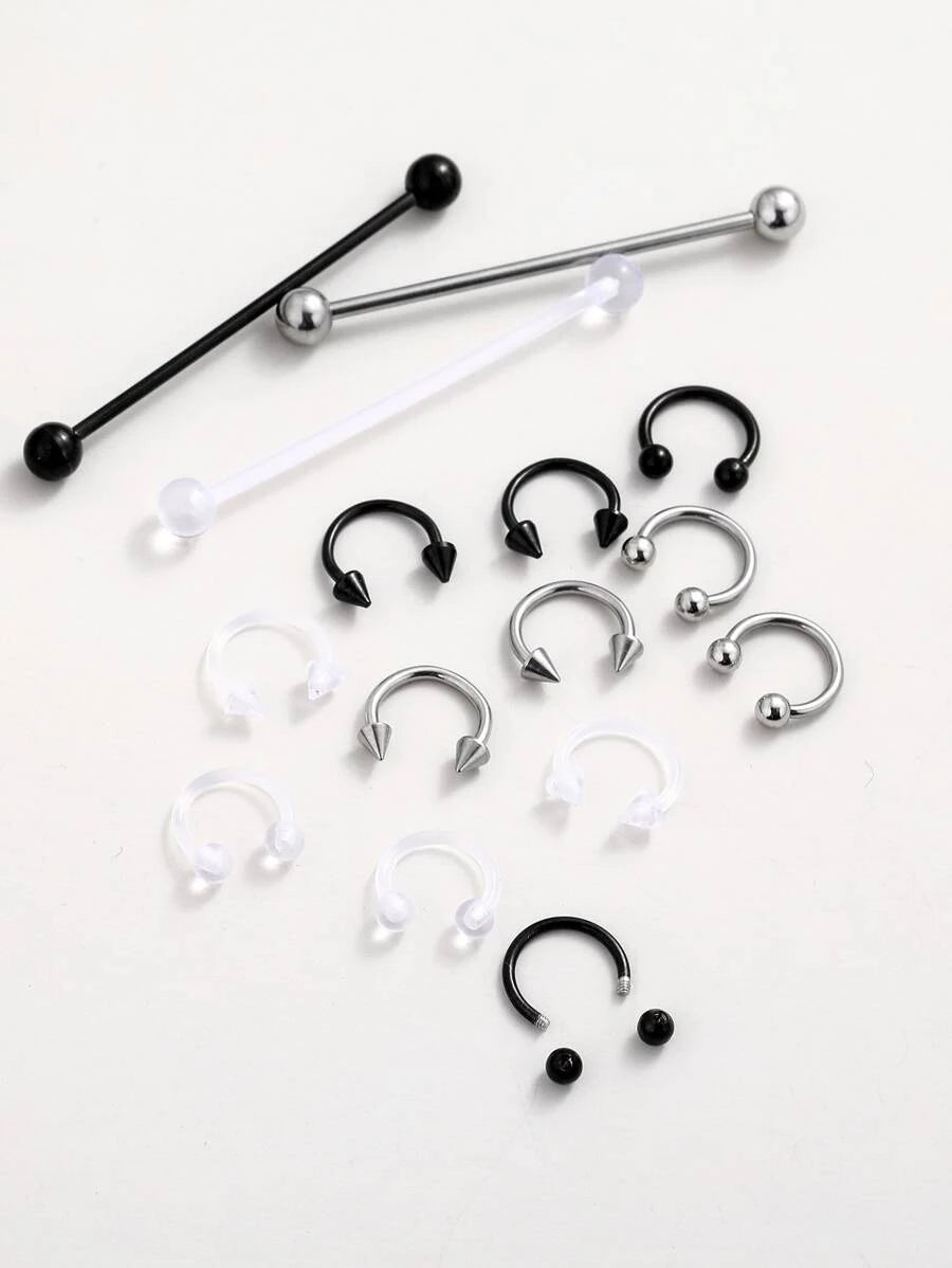 Geometric Decor Nose Ring (15pcs)