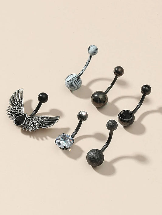 Wing Decor Belly Ring (6pcs)