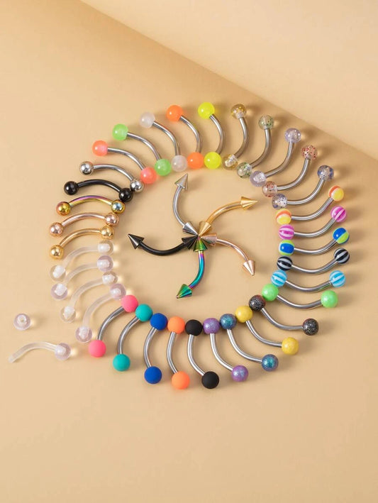 Simple Eyebrow Ring (40pcs)