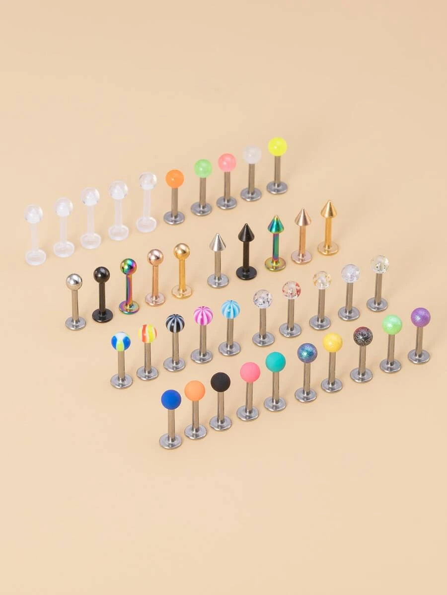 Simple Labret Lip Ring (40pcs)