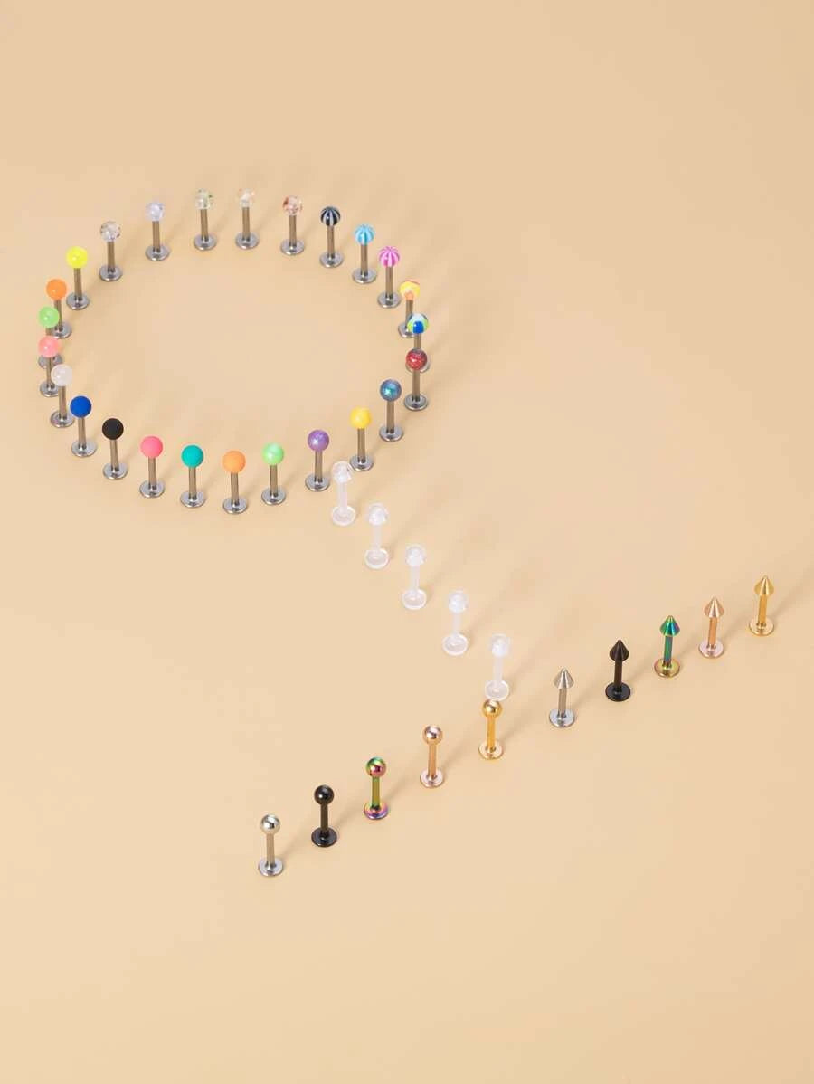Simple Labret Lip Ring (40pcs)