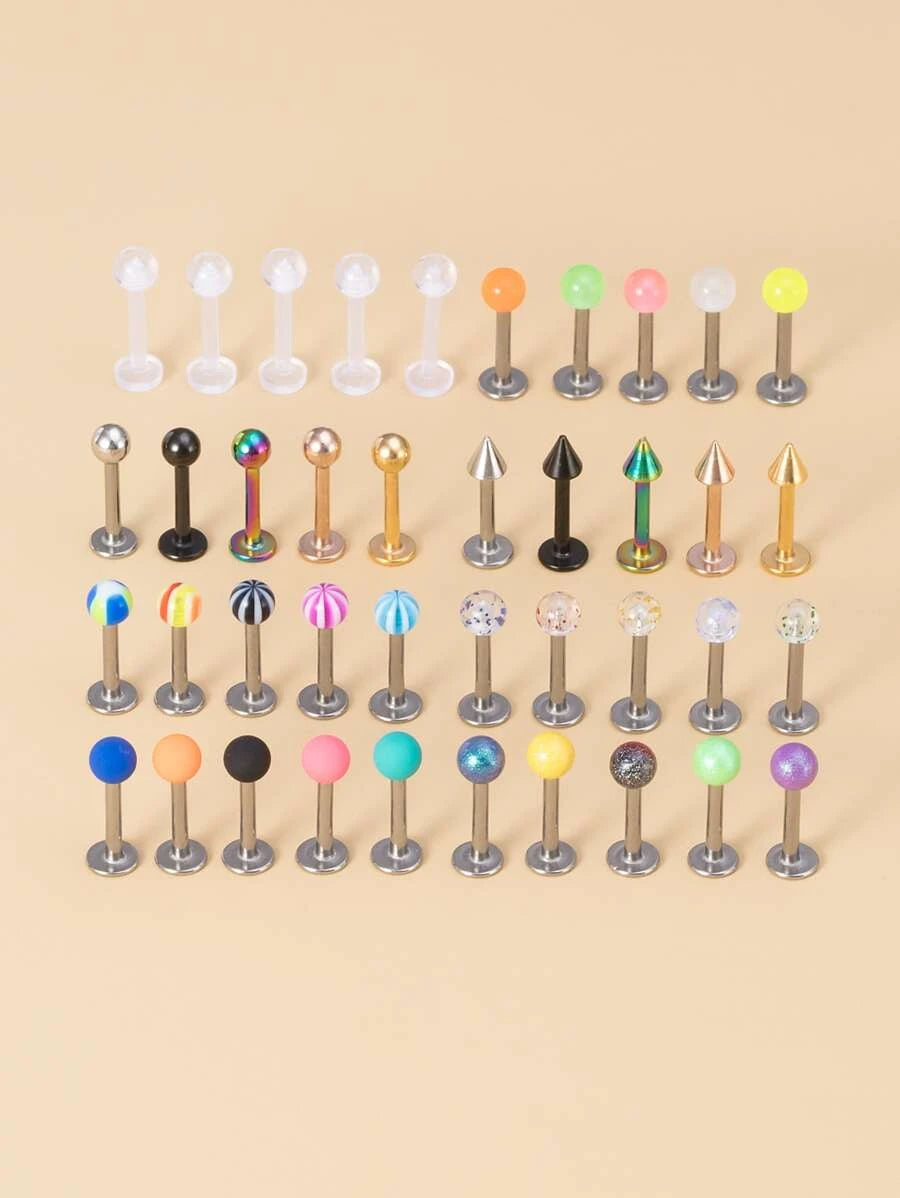 Simple Labret Lip Ring (40pcs)