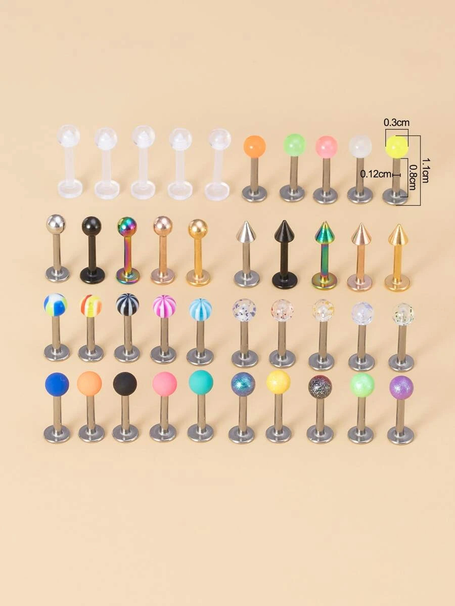 Simple Labret Lip Ring (40pcs)