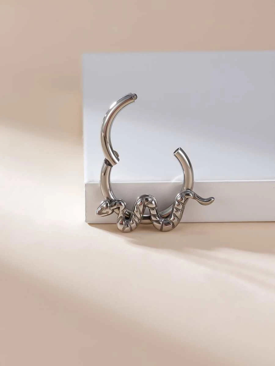 Septum Snake Ring - Silver