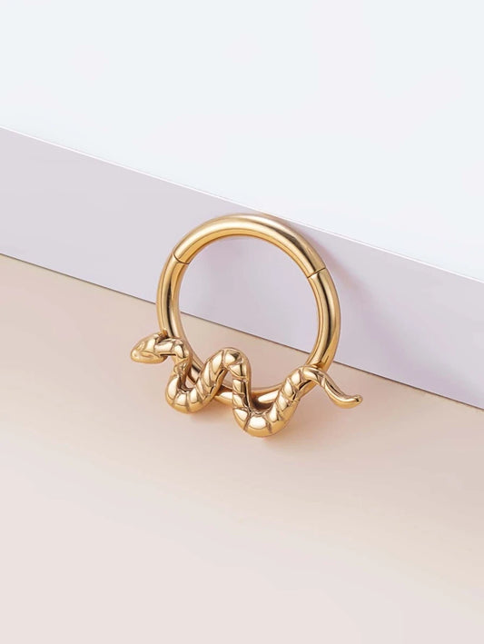 Septum Snake Ring - Gold