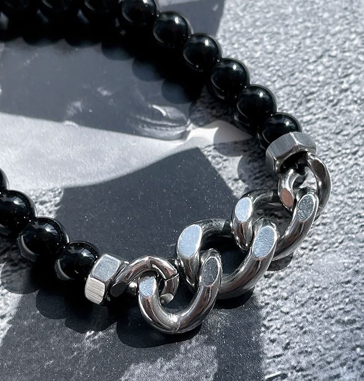 BLACK PEARL CHAIN BRACELET