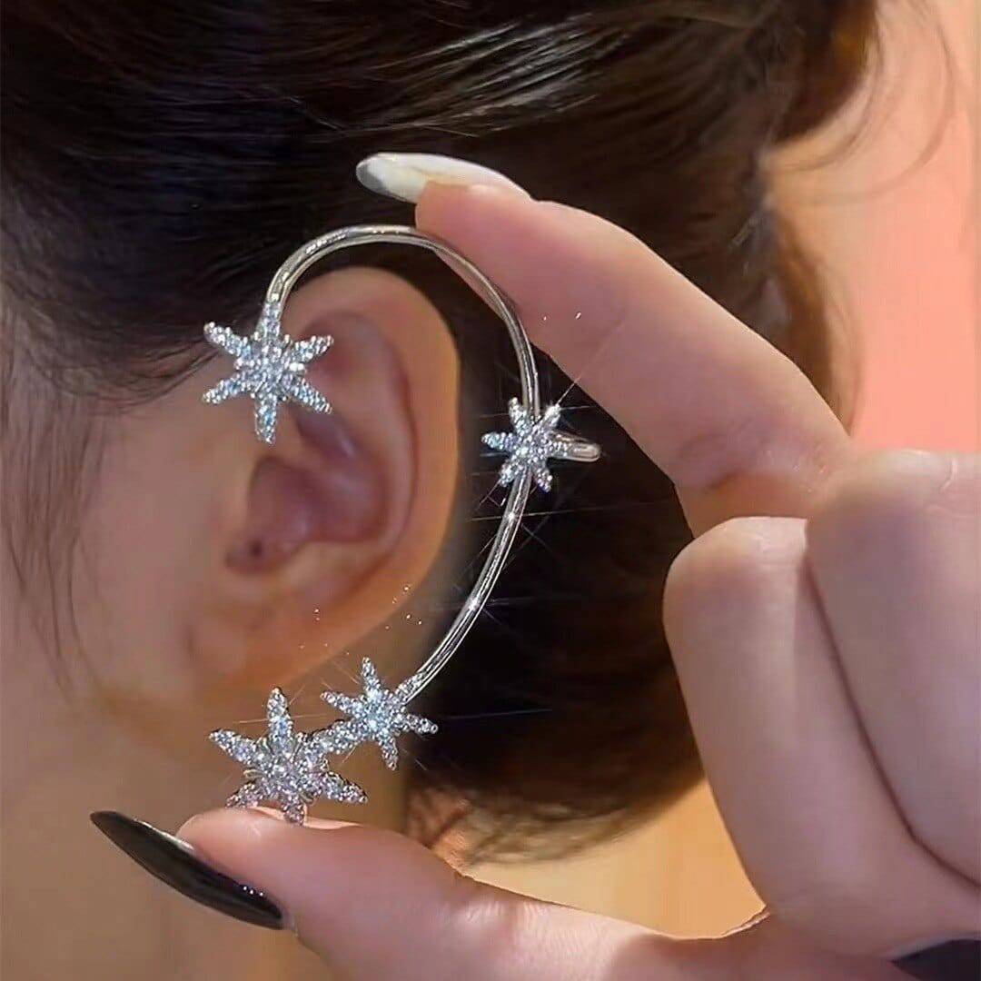 The Angela Snowflake Cuff Earrings