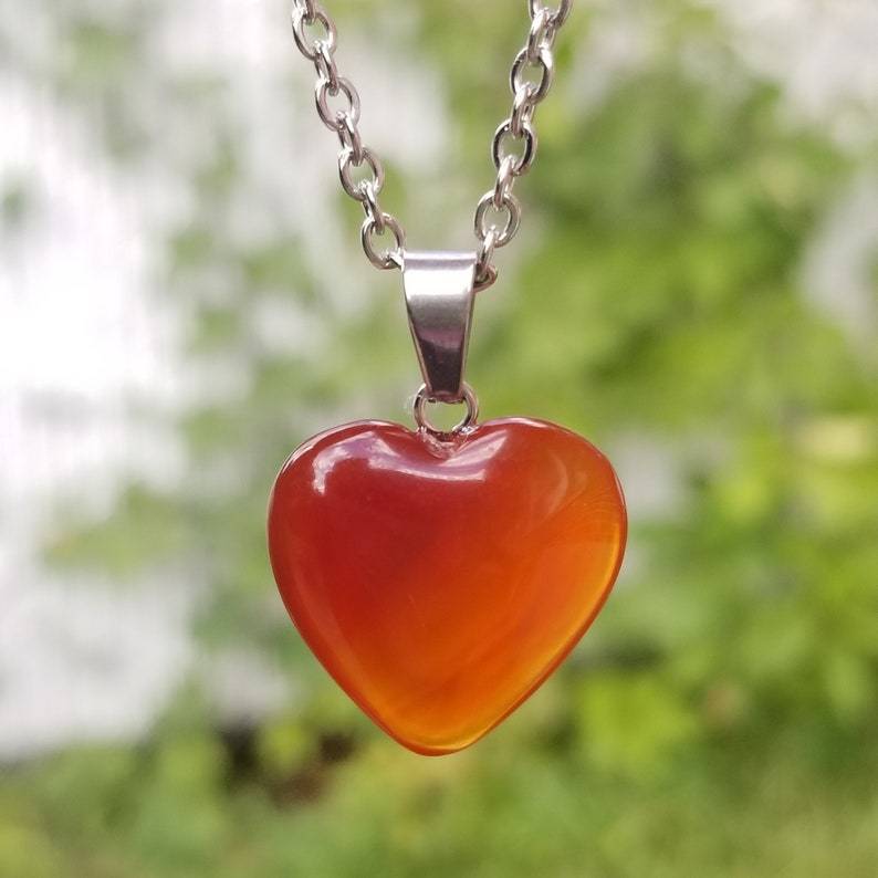 ® Heart Carnelian Pendant Necklace